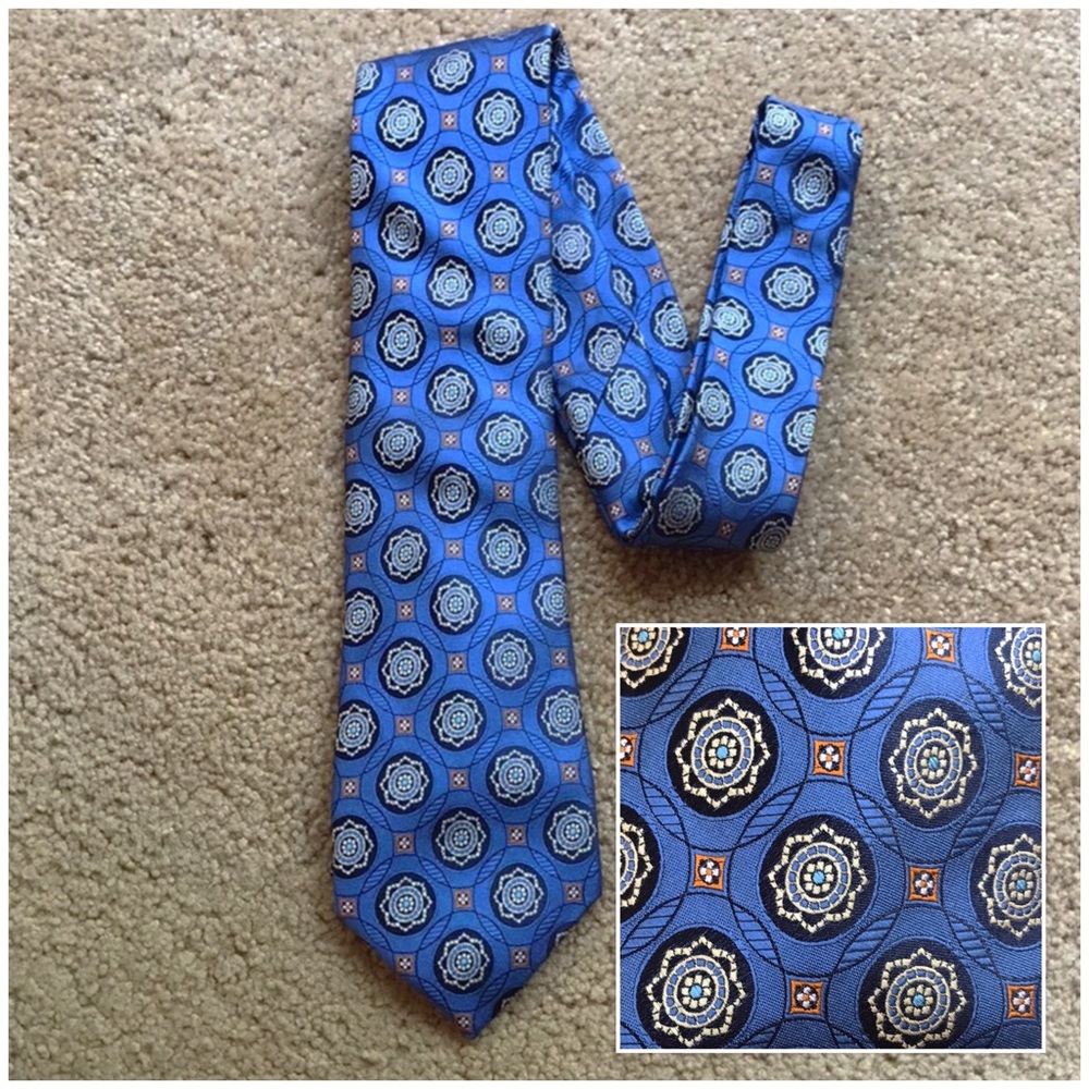 Santorelli Medallion Print SILK TIE